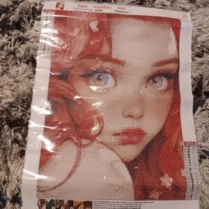 Vibrant Red Hair Girl Diamond Art Paint Kit 30x40